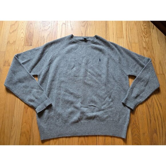 J. Crew Mens Gray Crewneck Sweater XL 100% Lambswool - Picture 1 of 6